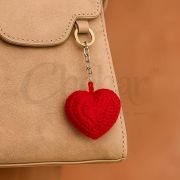 Handmade Crochet Heart Keychain