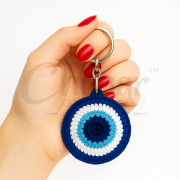 Evil Eye Crochet Keychain Handmade Bag Purse Charm