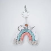 Handmade Macrame Rainbow Keychain Decorative Lovely Keyring