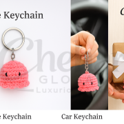 Octopus Keychain Pink Crochet Keychain