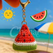 Handmade Crochet Watermelon Keychain