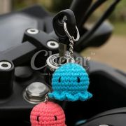 Octopus Keychain Pink Blue Crochet Keychain