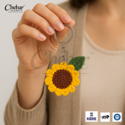 Sunflower Keychain Handmade Crochet Keychain
