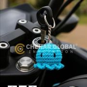 Handmade Crochet Blue Octopus Keychain