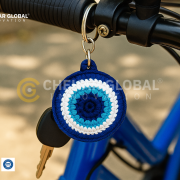 Handmade Crochet Evil Eye Keychain