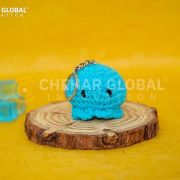 Handmade Crochet Blue Octopus Keychain