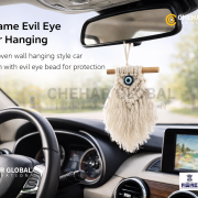 Handmade Macrame White Tree Evil Eye Car Hanging