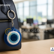 Handmade Crochet Evil Eye Keychain