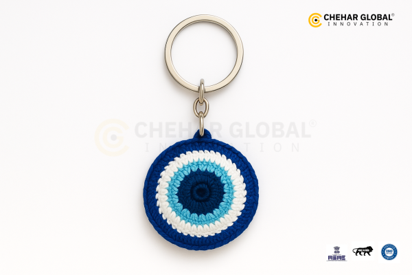 Handmade Crochet Evil Eye Keychain
