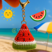 Handmade Crochet Watermelon Keychain