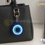 Handmade Crochet Evil Eye Keychain