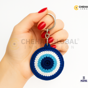 Handmade Crochet Evil Eye Keychain