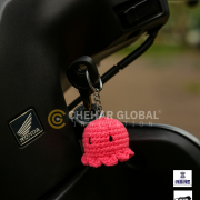Handmade Crochet Pink Octopus Keychain