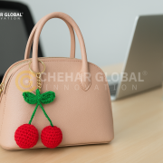 Handmade Crochet Cherry Keychain