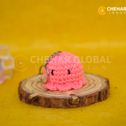 Handmade Crochet Pink Octopus Keychain