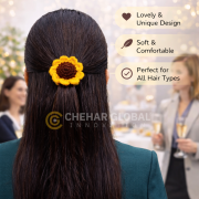 Crochet Sunflower Hair Tie Rubber Band