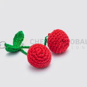 Handmade Crochet Cherry Keychain