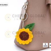 Handmade Crochet Sunflower Keychain