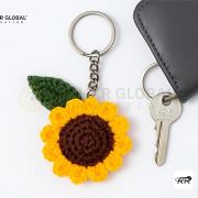 Handmade Crochet Sunflower Keychain