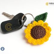 Handmade Crochet Sunflower Keychain
