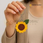 Handmade Crochet Sunflower Keychain