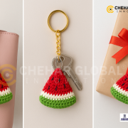Handmade Crochet Watermelon Keychain