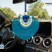Handmade Blue Evil Eye Macrame Car Hanging