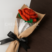 Handmade Crochet Red Rose Bouquet