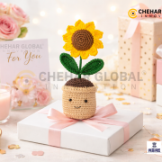 Crochet Sunflower Pot